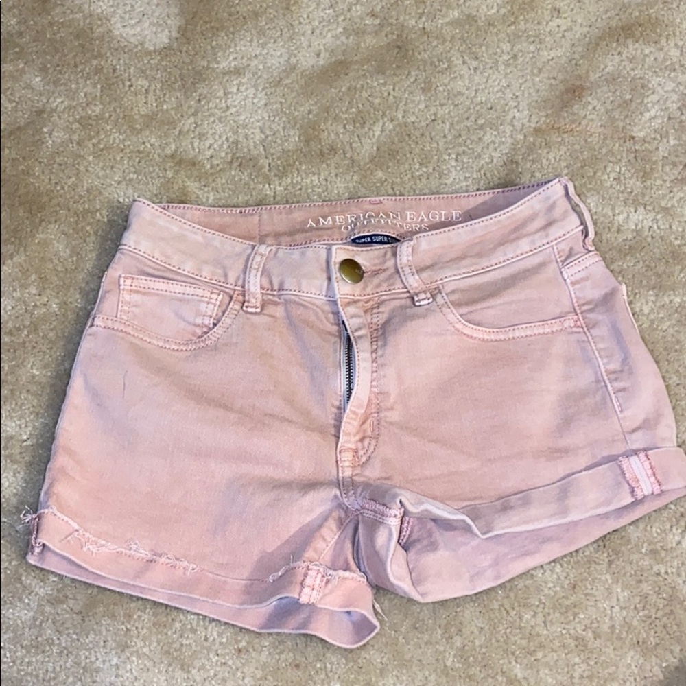 American eagle pink-washed Jean shorts